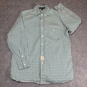 BOCOMAL FR Shirt Mens Large Green Plaid Flannel Flame Resistant Cat2 Twill Work
